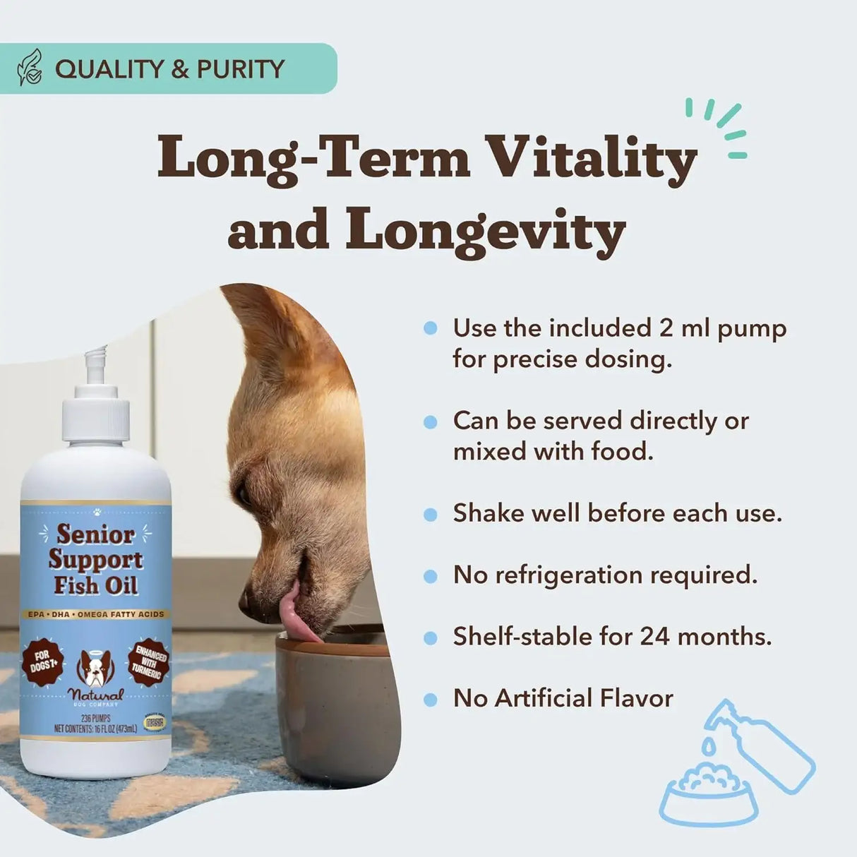 NATURAL DOG - Natural Dog Company Omega 3 Fish Oil for Senior Dogs 16 Fl.Oz. - The Red Vitamin MX - Aceite De Pescado Para Perros - {{ shop.shopifyCountryName }}