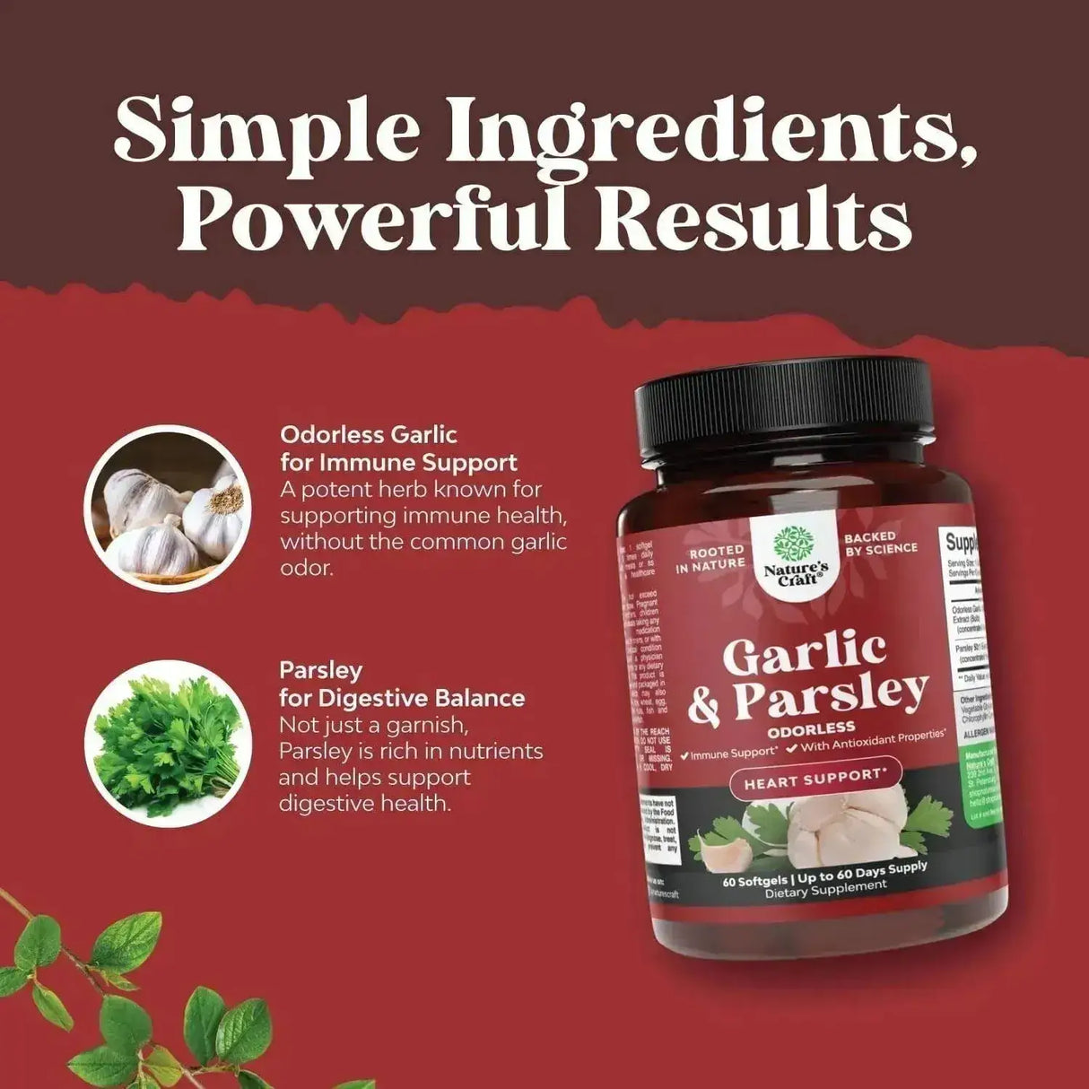 NATURES CRAFT - Natures Craft Super Concentrated Odorless Garlic with Parsley 60 Capsulas Blandas - The Red Vitamin MX - Suplementos Alimenticios - {{ shop.shopifyCountryName }}