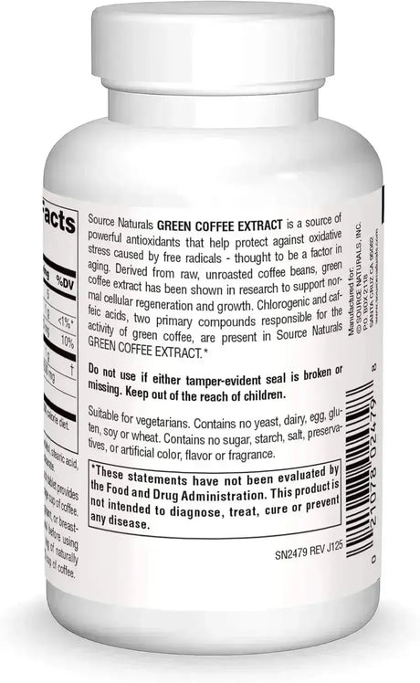 SOURCE NATURALS - Source Naturals Green Coffee Extract 500Mg. 60 Tabletas - The Red Vitamin MX - Suplementos Alimenticios - {{ shop.shopifyCountryName }}