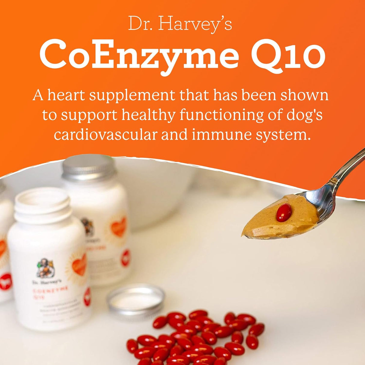 Dr. Harvey's Coenzyme Q10 Heart & Cardiovascular Support Supplements for Dogs 60 Capsulas