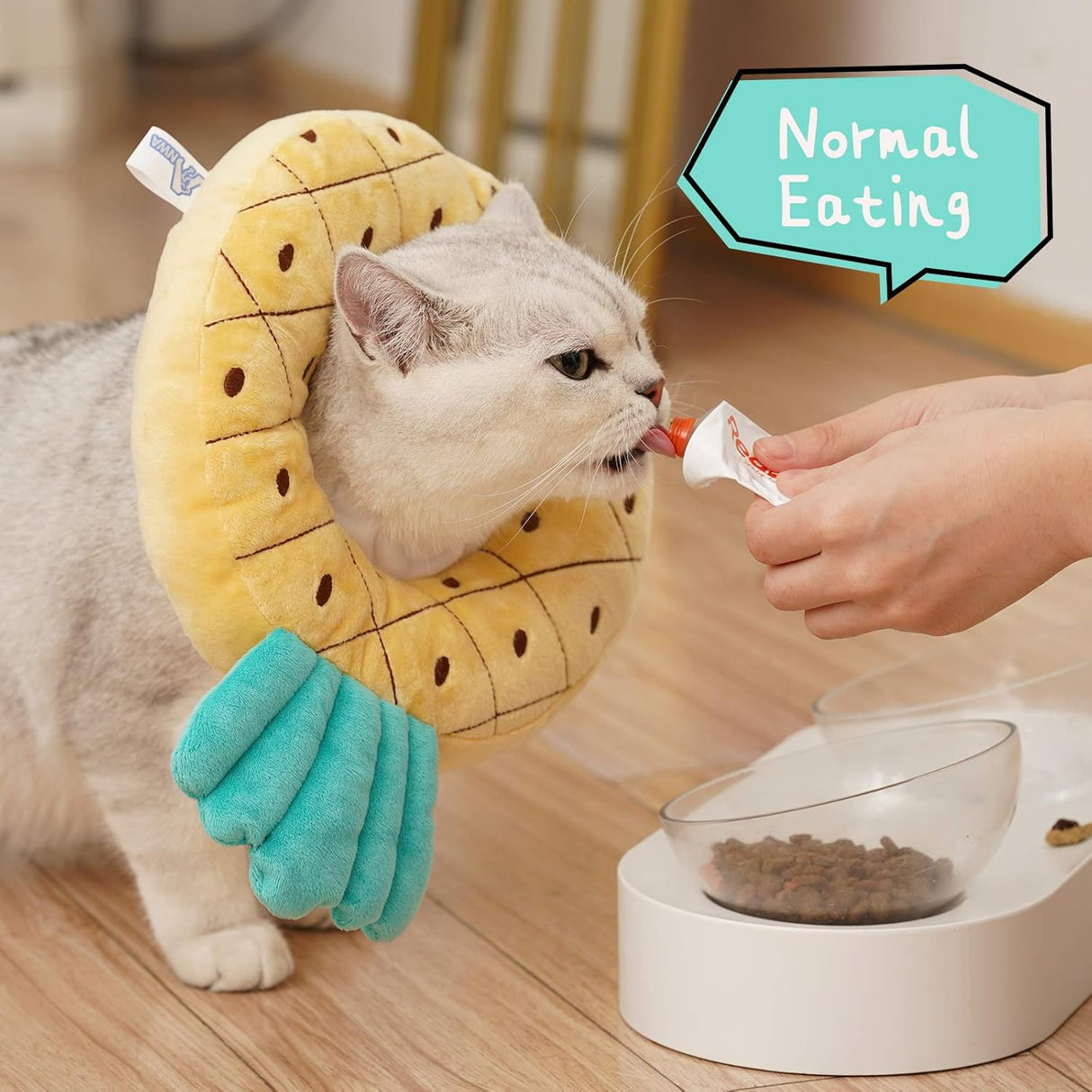 ANWA Adjustable Cat Cone Collar Soft Pineapple Small