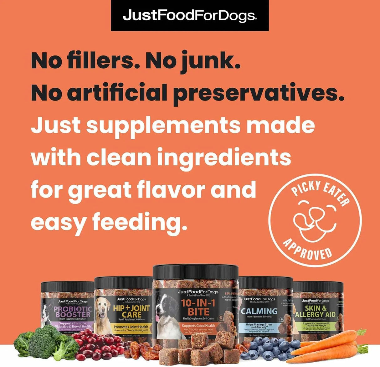 JUSTFOODFORDOGS - JustFoodForDogs 10-in-1 Multifunctional Supplement Chews for Dogs 45 Masticables - The Red Vitamin MX - Multivitamínicos Para Perros - {{ shop.shopifyCountryName }}