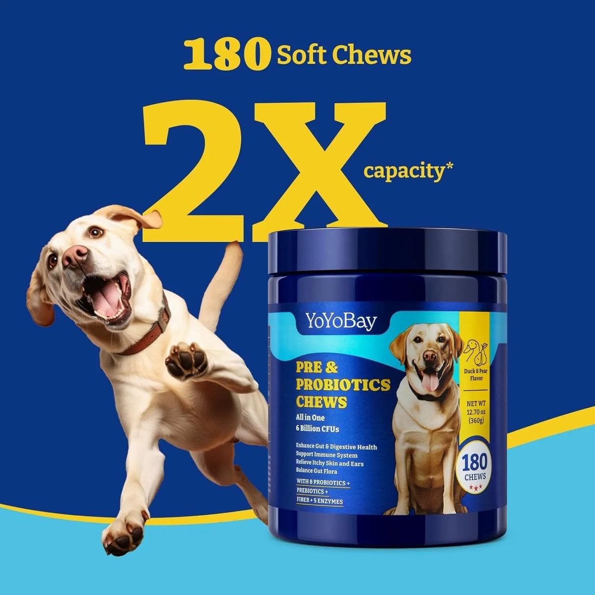 YOYOBAY - YoYoBay Probiotics for Dogs Duck & Pear Flavor 180 Masticables - The Red Vitamin MX - Probióticos Para Perros - {{ shop.shopifyCountryName }}