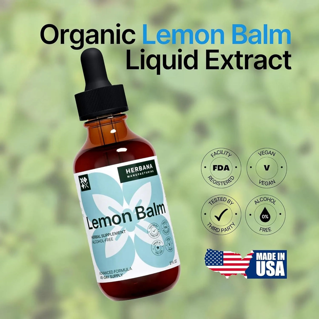 HERBANA - Herbana Lemon Balm Liquid Extract 2 Fl.Oz. - The Red Vitamin MX - Suplementos Alimenticios - {{ shop.shopifyCountryName }}