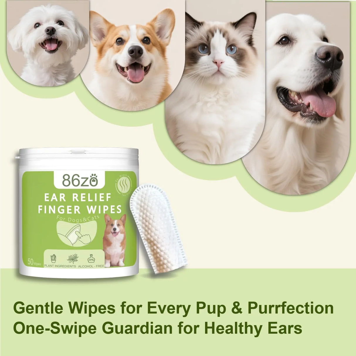 86ZO - 86zo Dog Ear Finger Wipes for Dogs & Cats 50 Toallitas - The Red Vitamin MX - Cuidado Del Oído De Perros - {{ shop.shopifyCountryName }}
