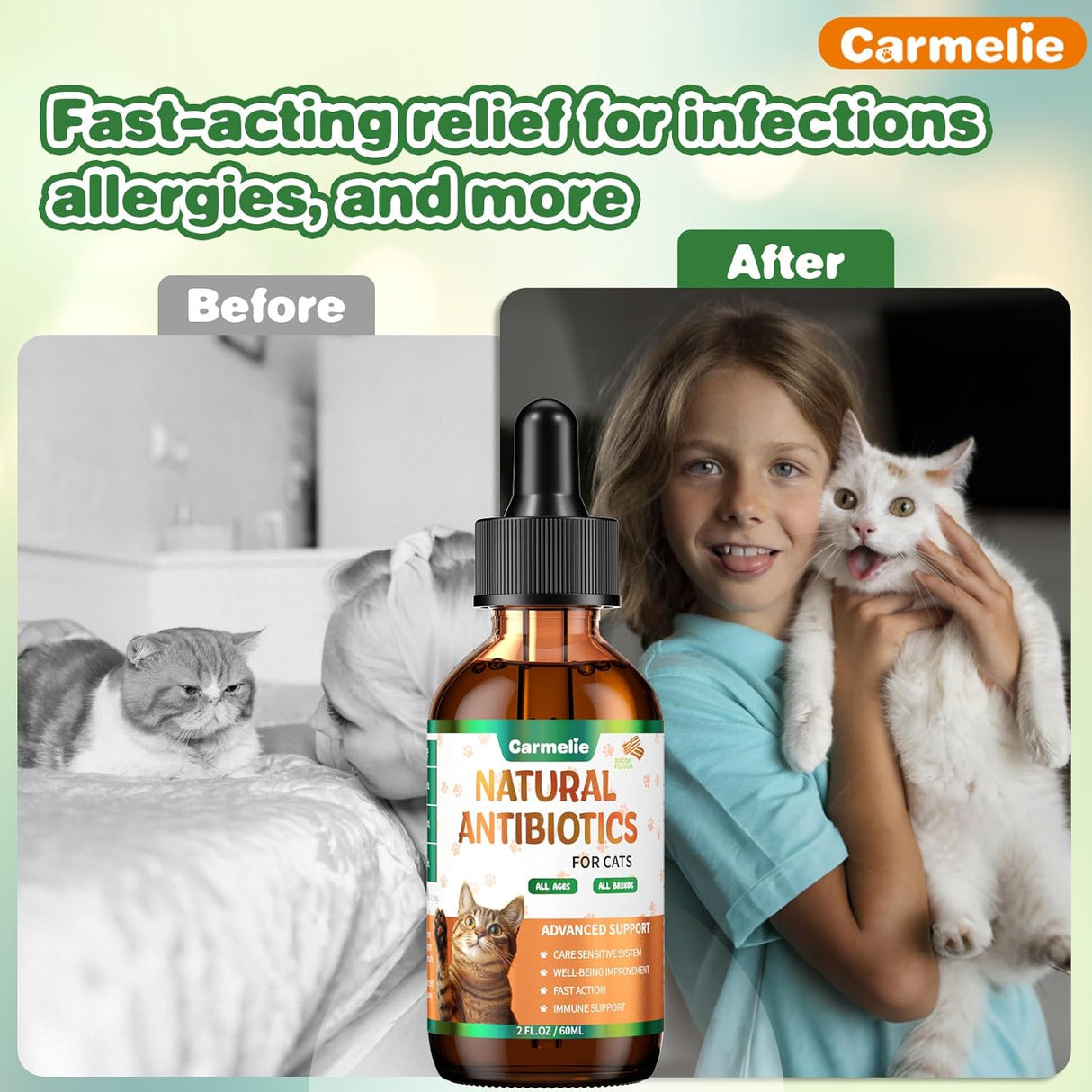 Carmelie Natural Antibiotics for Cats 2 Fl.Oz.