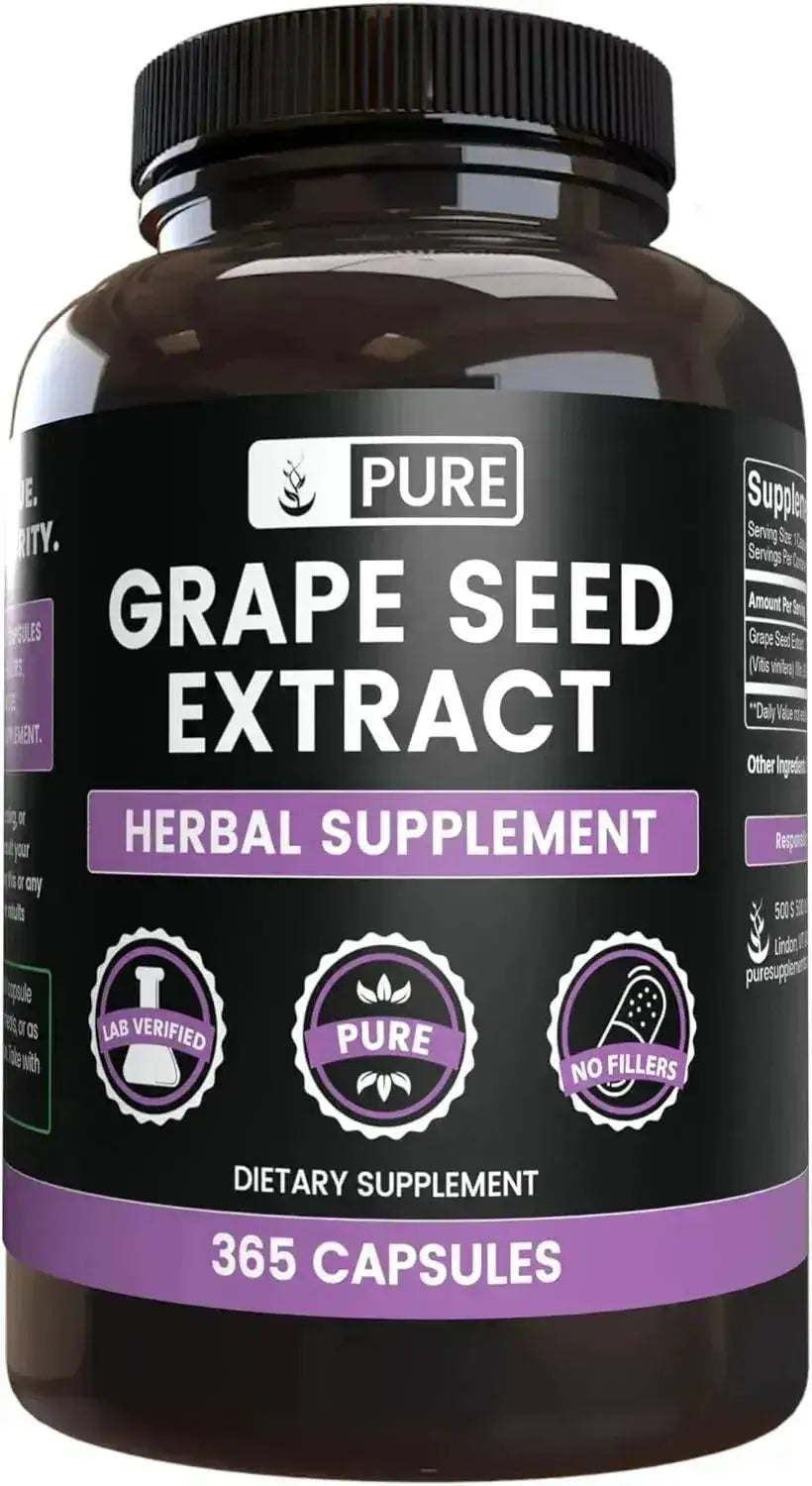 PURE ORIGINAL INGREDIENTS - Pure Original Ingredients Grape Seed Extract 365 Capsulas - The Red Vitamin MX - Suplementos Alimenticios - {{ shop.shopifyCountryName }}