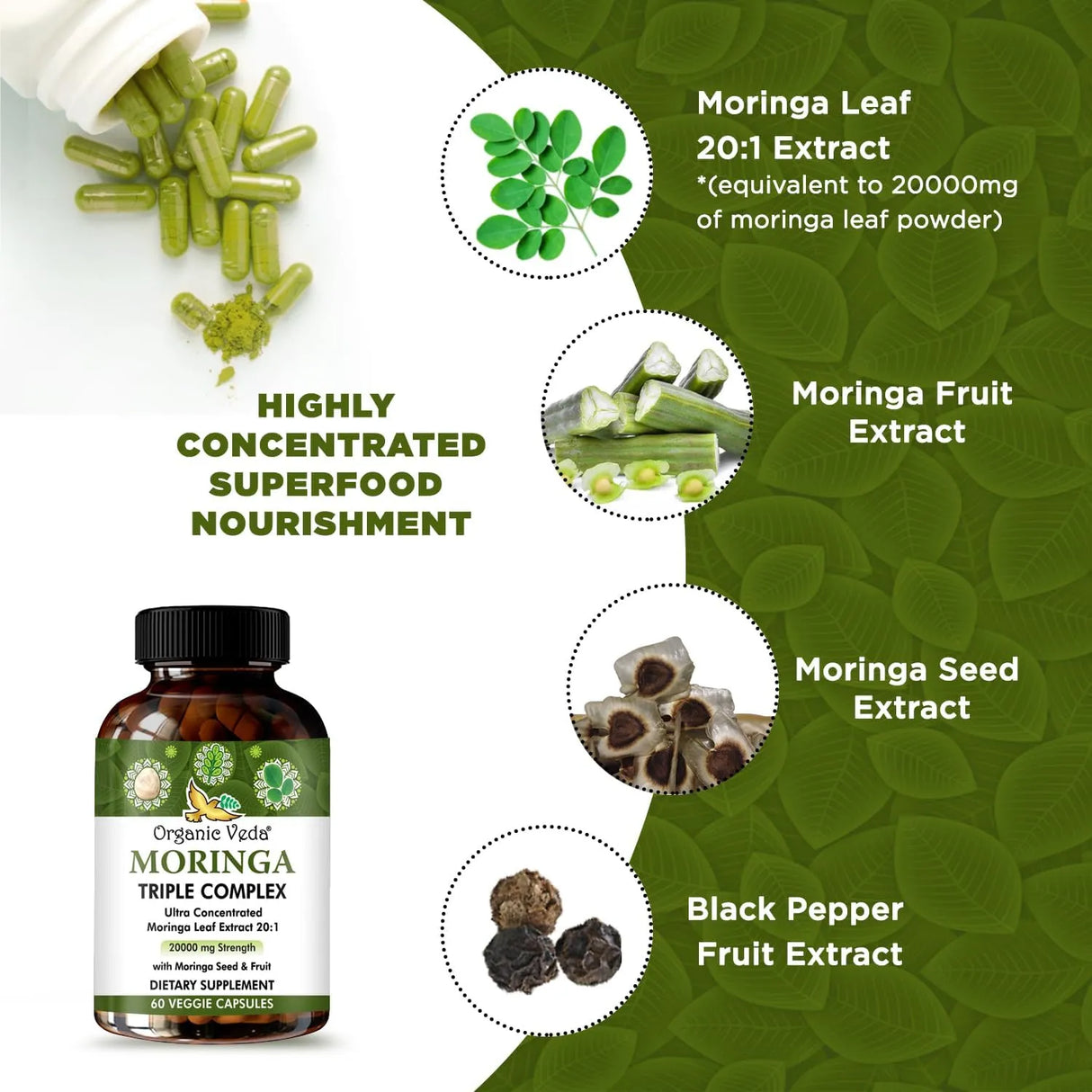 ORGANIC VEDA - Organic Veda Moringa 60 Capsulas - The Red Vitamin MX - Suplementos Alimenticios - {{ shop.shopifyCountryName }}