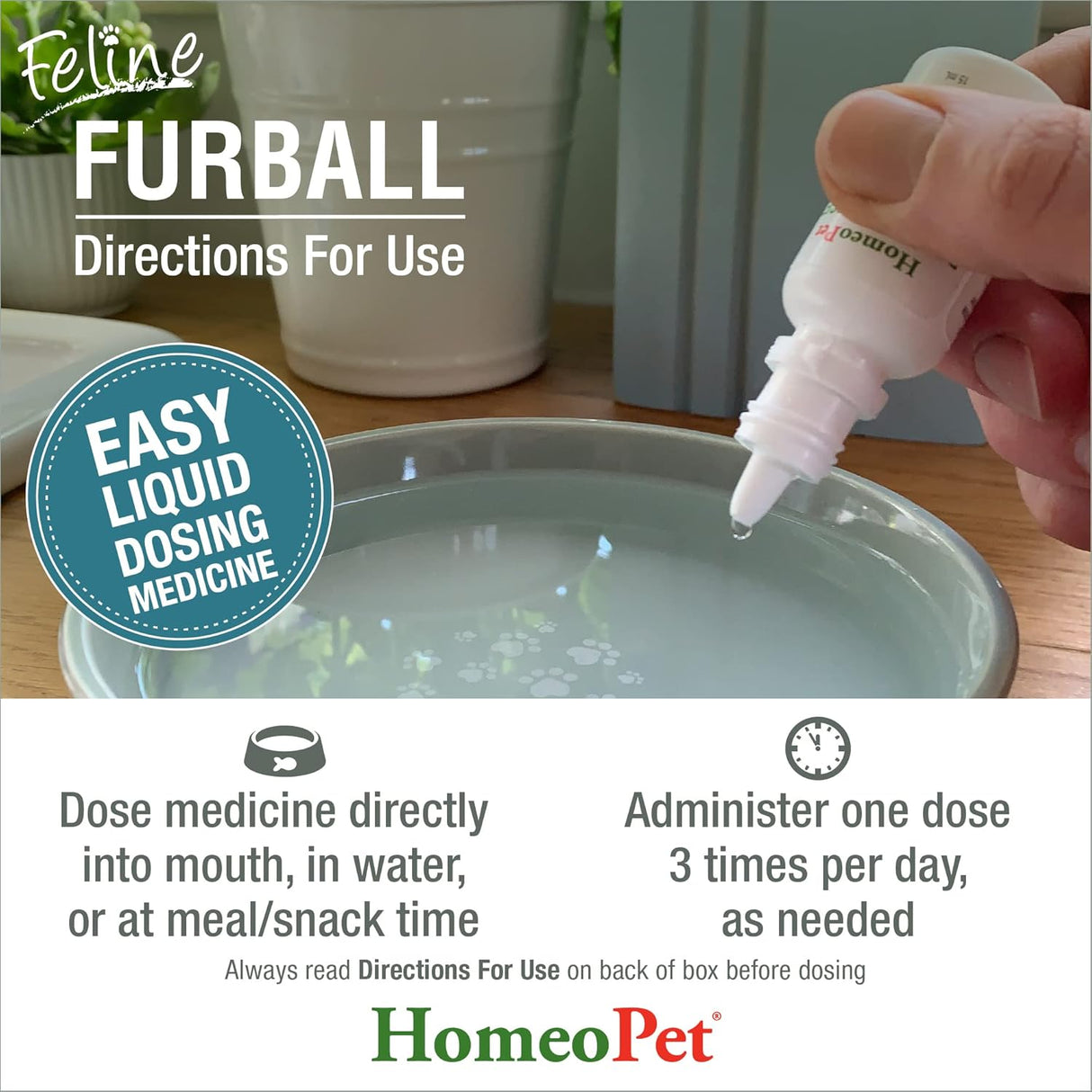 HomeoPet Feline Furball Natural Pet Medicine 15Ml.