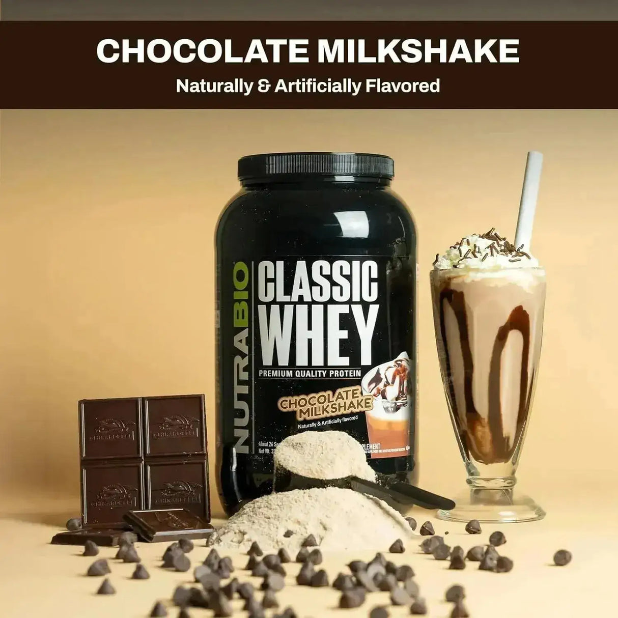NUTRABIO - NutraBio Classic Whey Protein Powder Chocolate Milkshake 26 Servicios 907Gr. - The Red Vitamin MX - Suplementos Alimenticios - {{ shop.shopifyCountryName }}