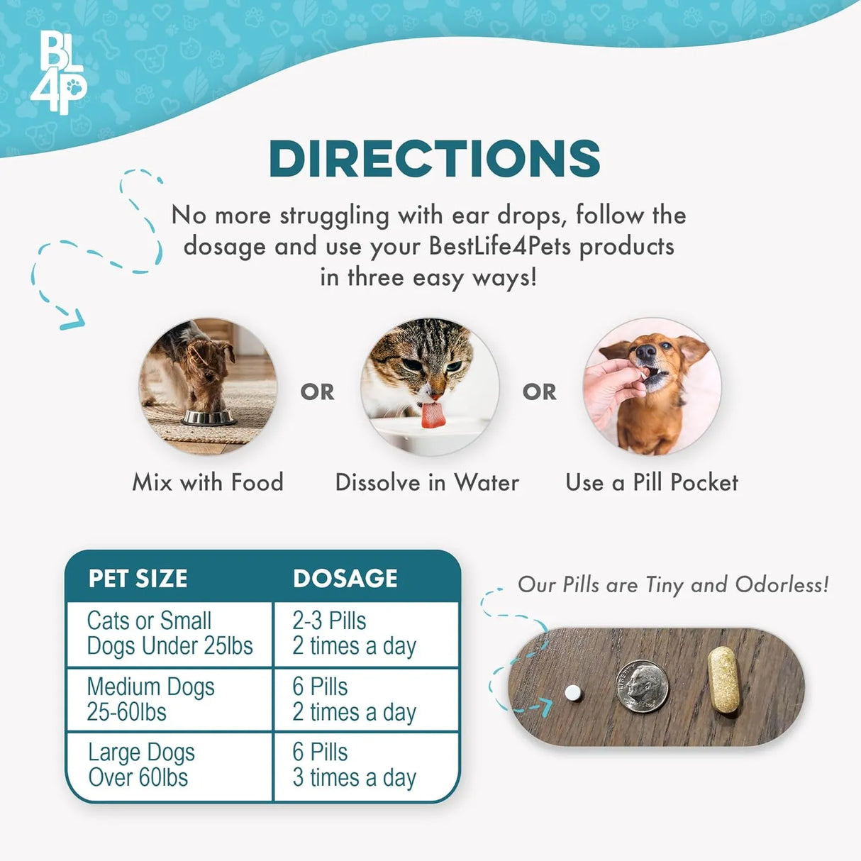 BESTLIFE4PETS - BestLife4Pets Itch Relief and Ear Infection Treatment for Dogs & Cats 400 Pastillas - The Red Vitamin MX - Cuidado Del Oído De Perros - {{ shop.shopifyCountryName }}