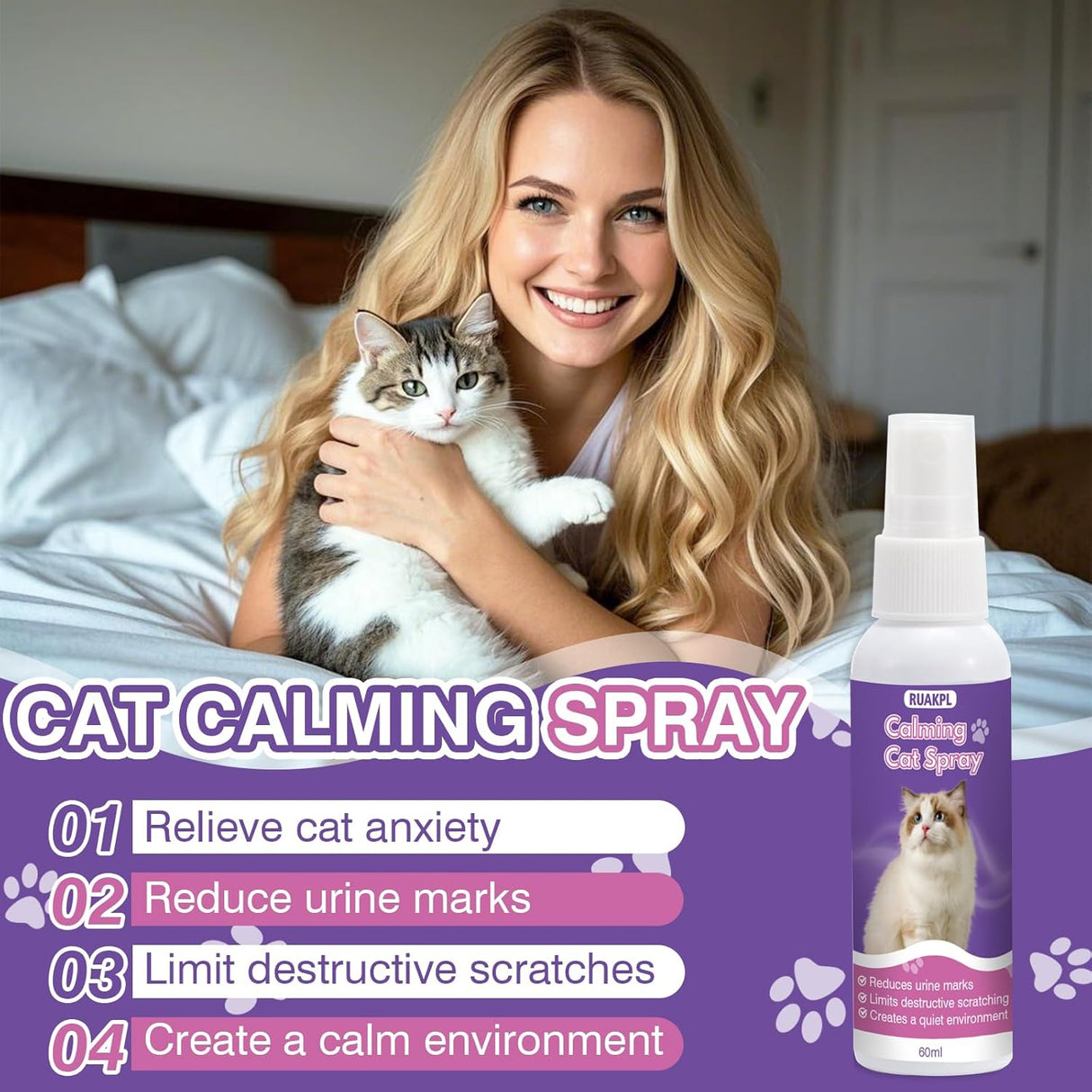RUAKPL Cat Calming Spray 60Ml. 2 Pack