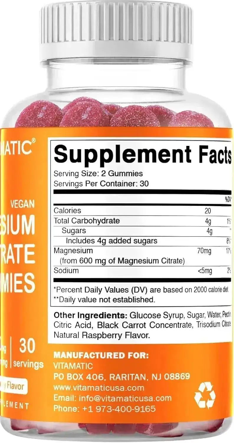 VITAMATIC - Vitamatic Magnesium Citrate Gummies 600Mg. 60 Gomitas - The Red Vitamin MX - Suplementos Alimenticios - {{ shop.shopifyCountryName }}