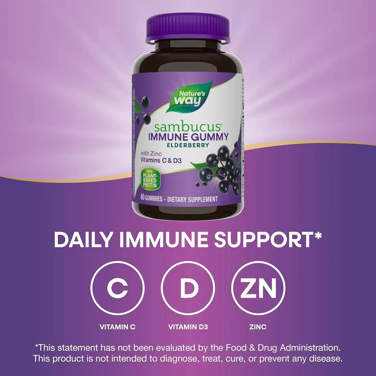 NATURE'S WAY - Nature’s Way Sambucus Elderberry Immune Gummies 60 Gomitas - The Red Vitamin MX - Suplementos Alimenticios - {{ shop.shopifyCountryName }}