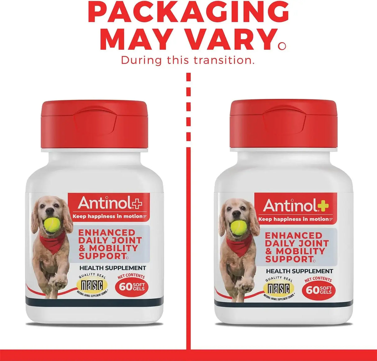 ANTINOL - Antinol Plus Mobility Hip and Joint Supplement for Dogs 60 Capsulas Blandas - The Red Vitamin MX - Cuidado De Cadera Y Articulaciones Para Perros - {{ shop.shopifyCountryName }}