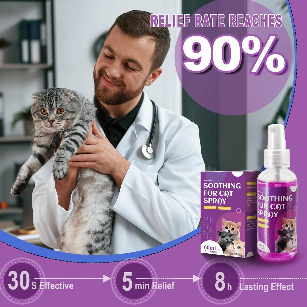 TailTrespass Cat Calming Spray 60Ml. 4 Pack