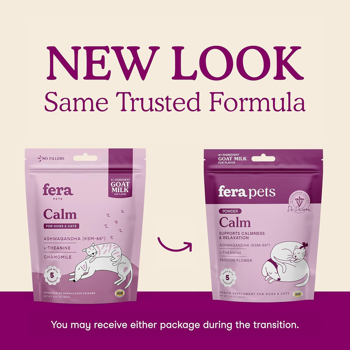 Fera Pet Organics Calming Goat Milk Cat & Dog 60 Servicios 180Gr.