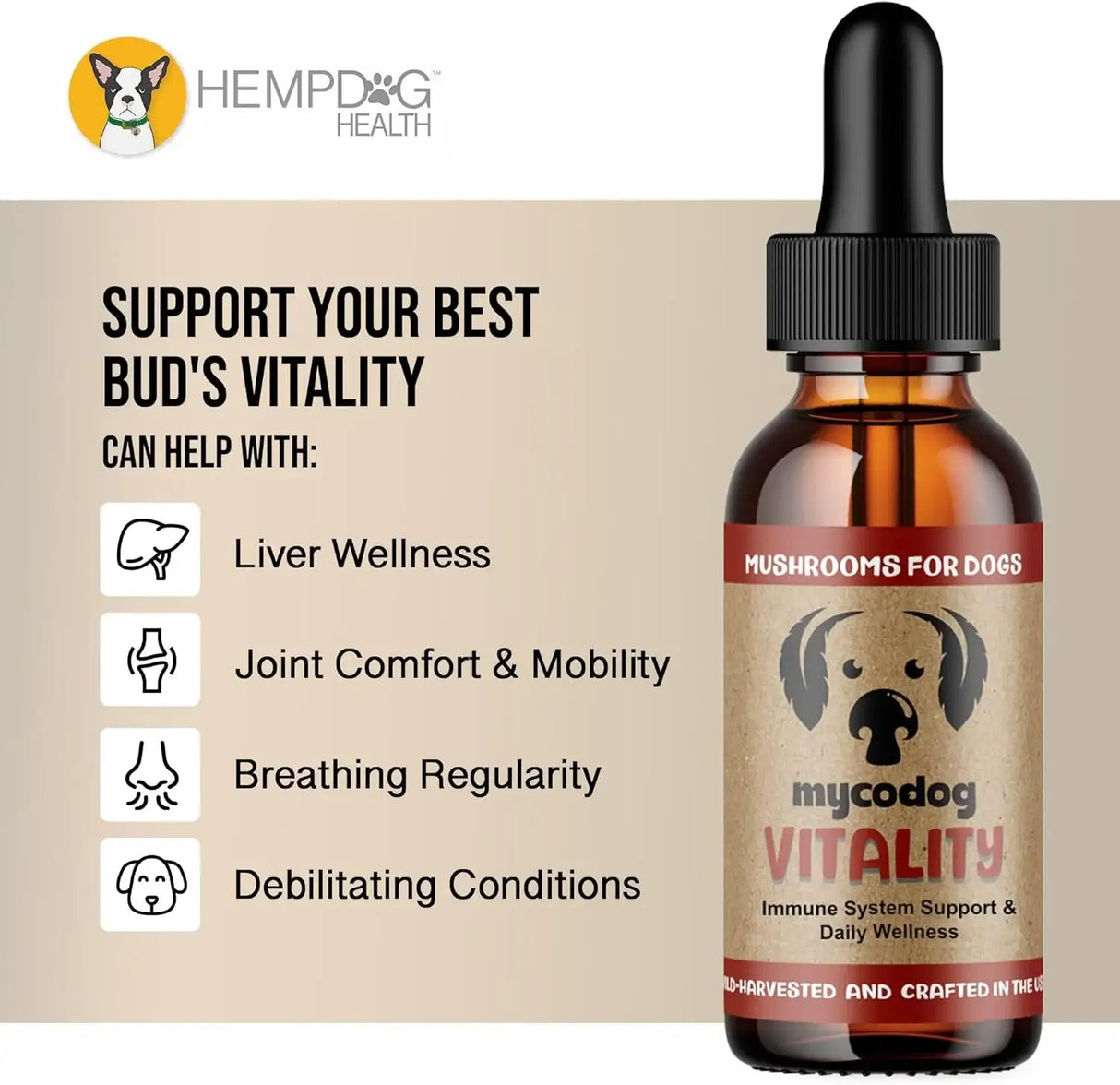 MYCODOG - MycoDog Vitality Mushroom Extract & Adaptogen Tincture 1 Fl.Oz. - The Red Vitamin MX - Suplementos Herbales Para Perros - {{ shop.shopifyCountryName }}