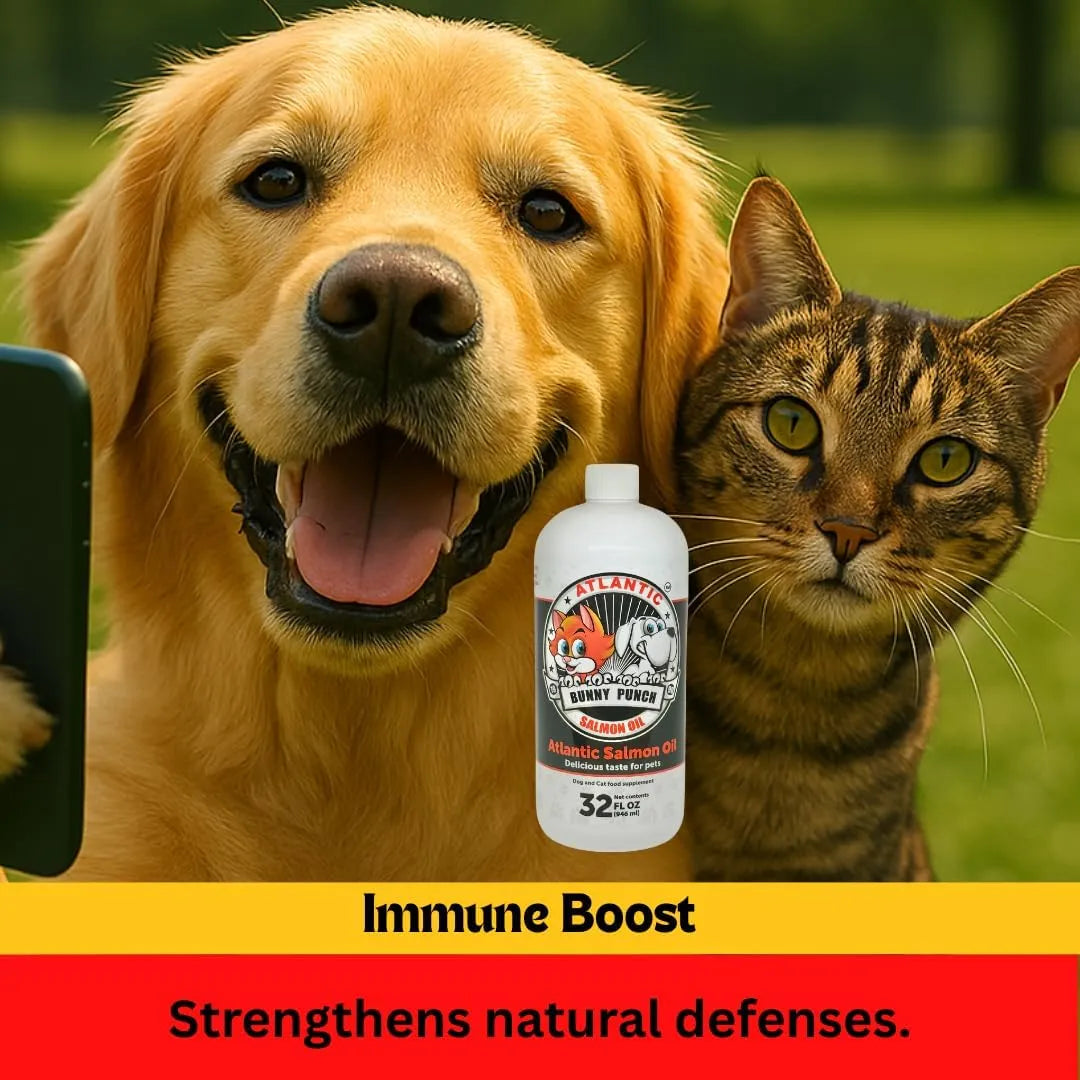 BUNNY PUNCH - BUNNY PUNCH Salmon Oil for Dogs & Cats 32 Fl.Oz. - The Red Vitamin MX - Aceite De Pescado Para Perros - {{ shop.shopifyCountryName }}