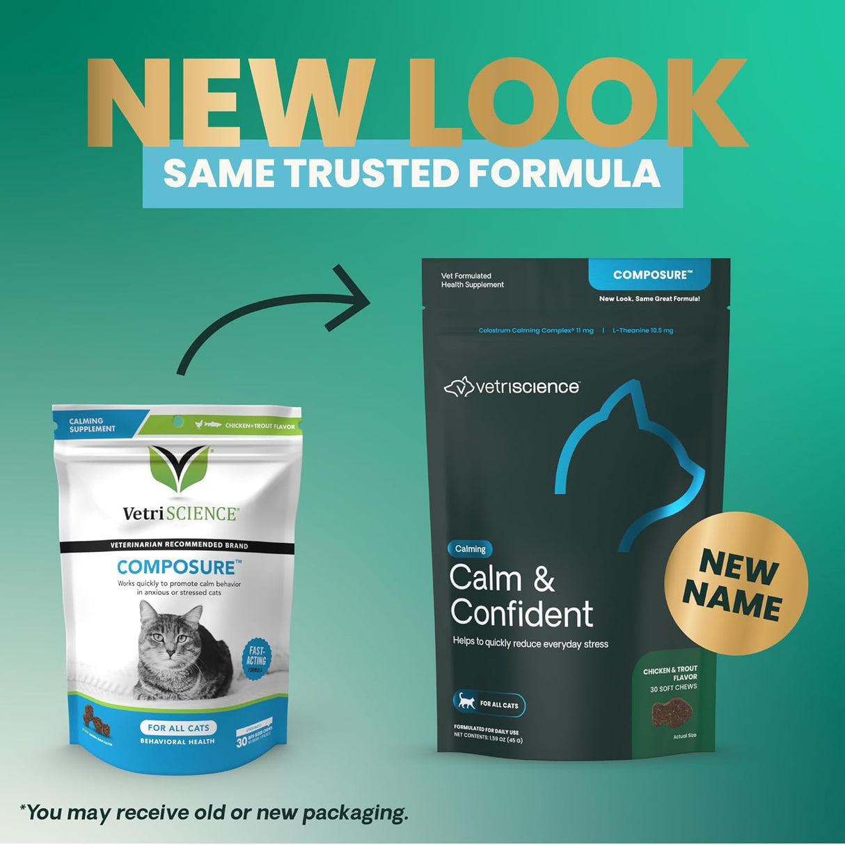 VetriScience Composure Calming Formula for Cats Chicken and Trout 30 Masticables