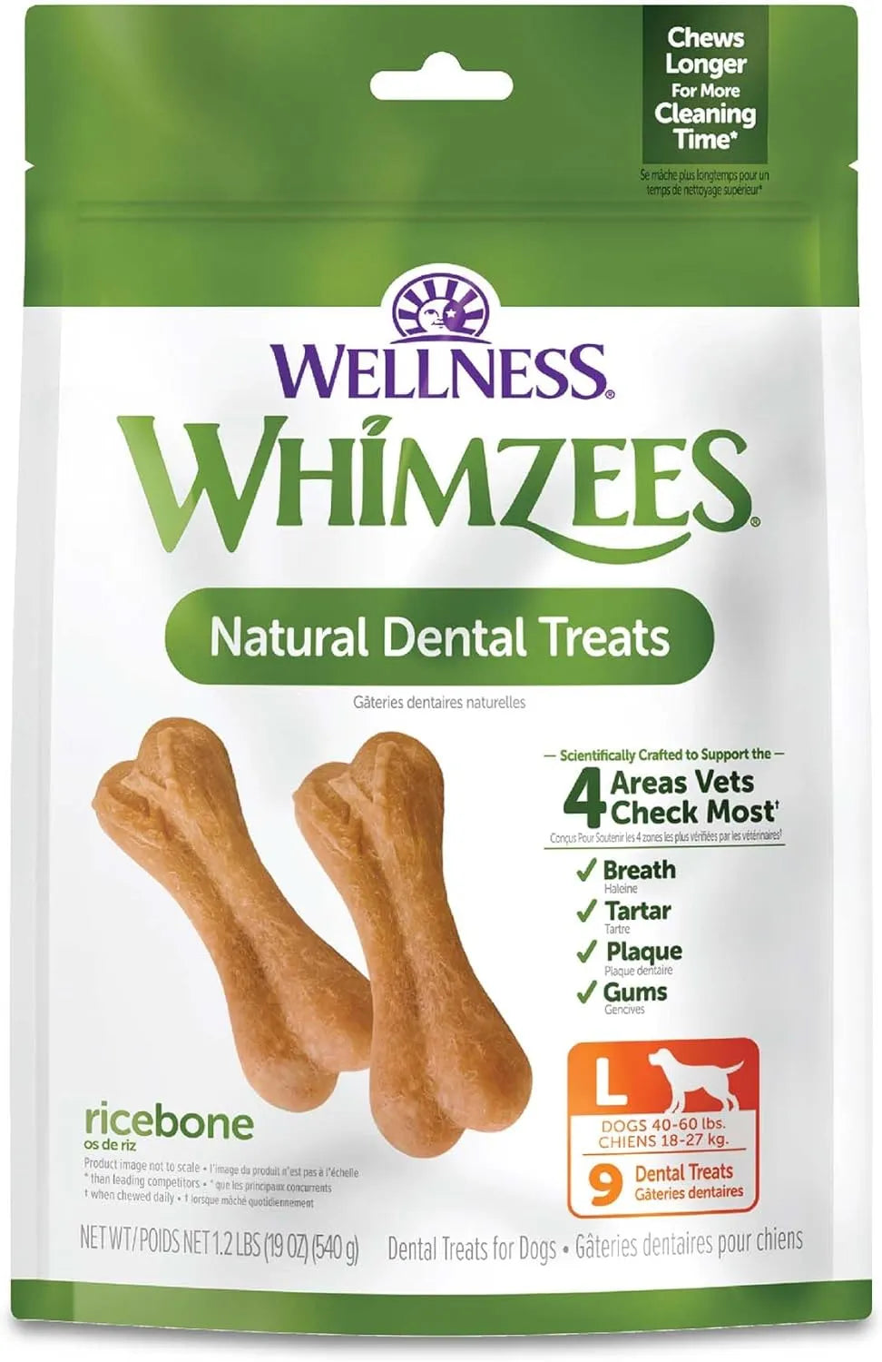 WELLNESS WHIMZEES - Wellness WHIMZEES Ricebone Dog Dental Treats Large Size 9 Piezas - The Red Vitamin MX - Cuidado Dental Para Perros - {{ shop.shopifyCountryName }}