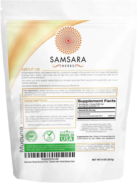 SAMSARA HERBS - Samsara Herbs Mucuna Pruriens 227Gr. - The Red Vitamin MX - Suplementos Alimenticios - {{ shop.shopifyCountryName }}