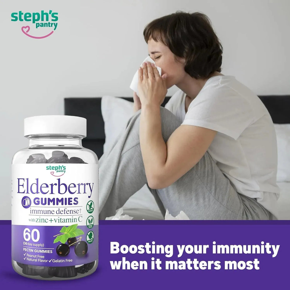 STEPH'S PANTRY - Steph's Pantry Elderberry Gummies with Vitamin C and Zinc 60 Gomitas 2 Pack - The Red Vitamin MX - Suplementos Alimenticios - {{ shop.shopifyCountryName }}