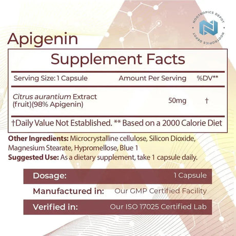 NOOTROPICS DEPOT - Nootropics Depot Apigenin 50Mg. 60 Capsulas - The Red Vitamin MX - Suplementos Alimenticios - {{ shop.shopifyCountryName }}