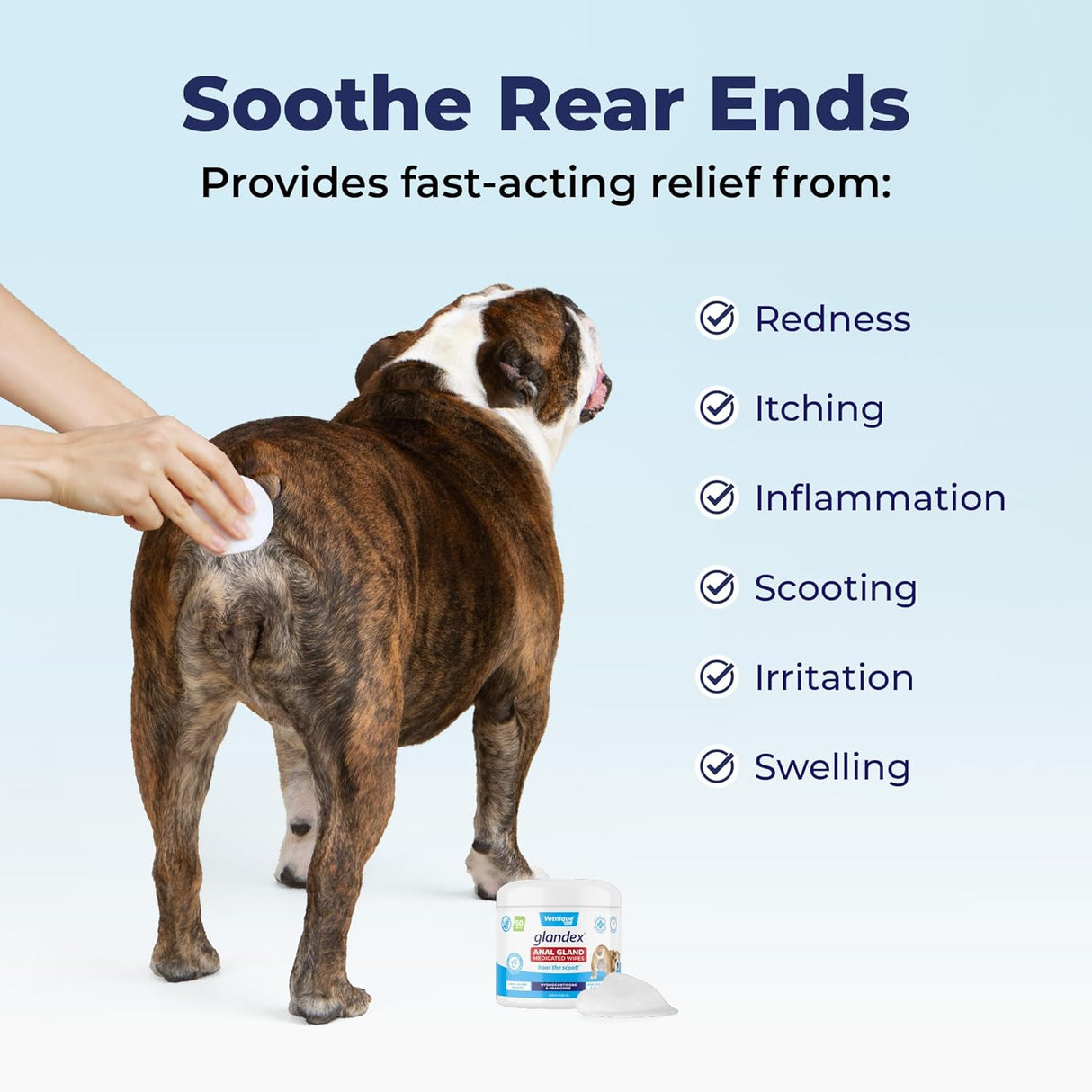 Vetnique Glandex Medicated Dog Butt Wipes 50 Toallitas