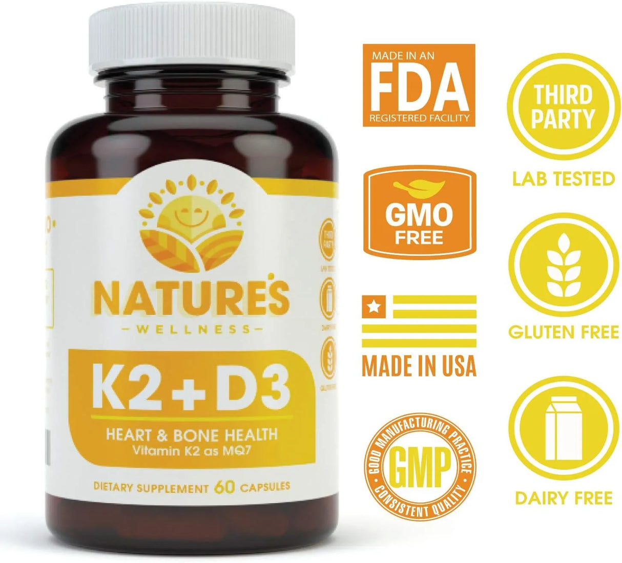 NATURES WELLNESS - Natures Wellness Vitamin K2 with D3 60 Capsulas - The Red Vitamin MX - Suplementos Alimenticios - {{ shop.shopifyCountryName }}