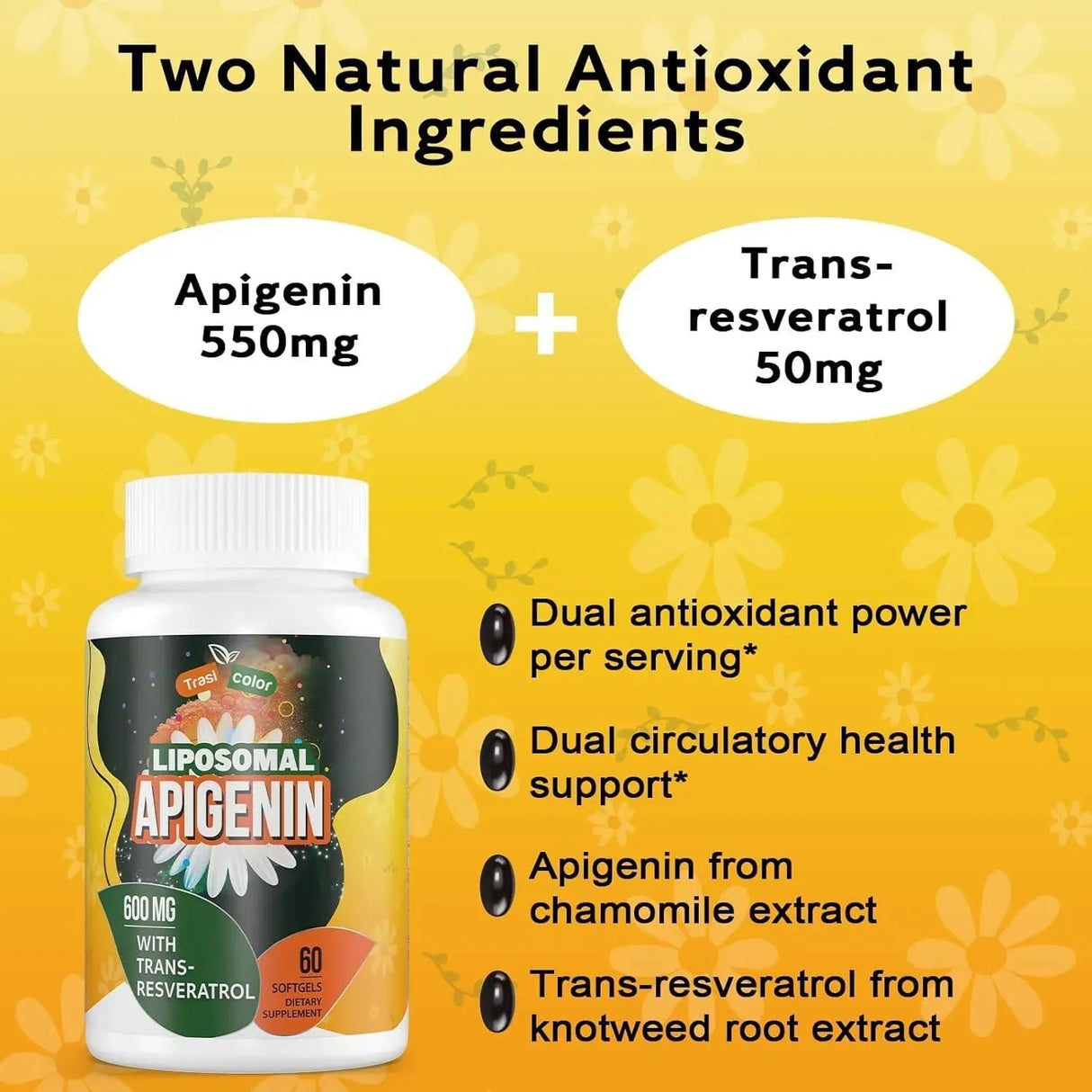 TRASICOLOR - Trasicolor Liposomal Apigenin 550Mg. 60 Capsulas Blandas 2 Pack - The Red Vitamin MX - Suplementos Alimenticios - {{ shop.shopifyCountryName }}