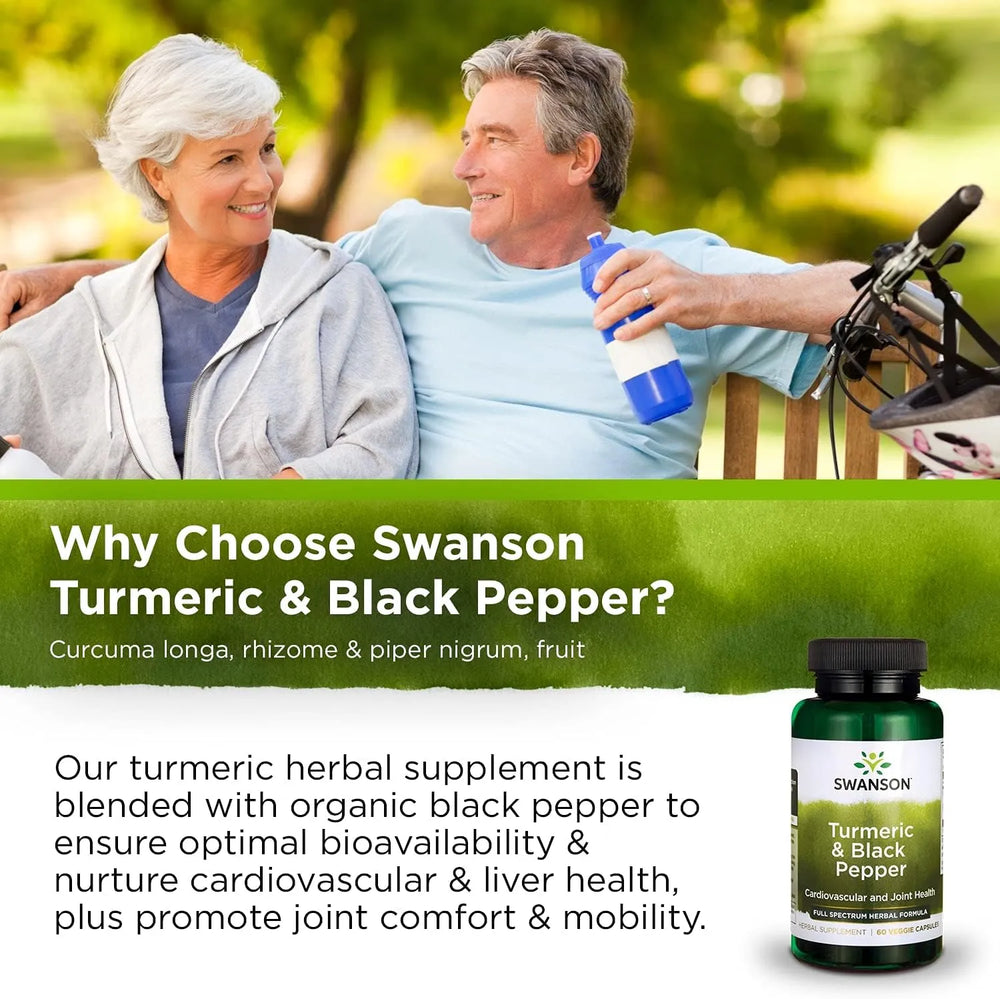 SWANSON - Swanson Turmeric & Black Pepper 60 Capsulas 2 Pack - The Red Vitamin MX - Suplementos Alimenticios - {{ shop.shopifyCountryName }}