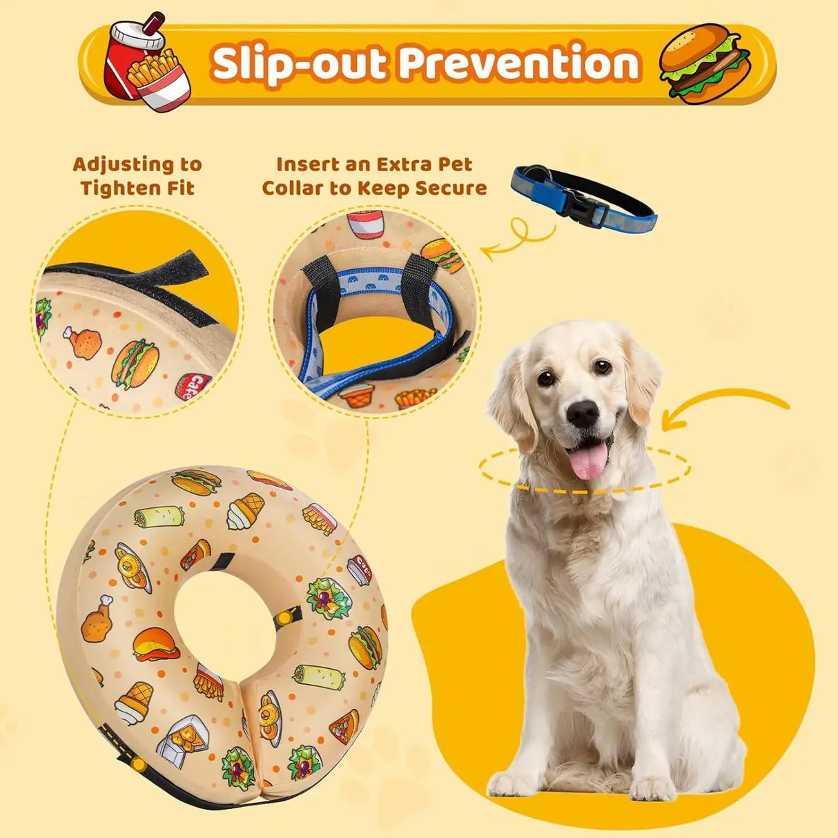 GRAND LINE - Grand Line Hamburger Inflatable Collar LARGE - The Red Vitamin MX - Collares y Conos De Recuperación Para Perros - {{ shop.shopifyCountryName }}