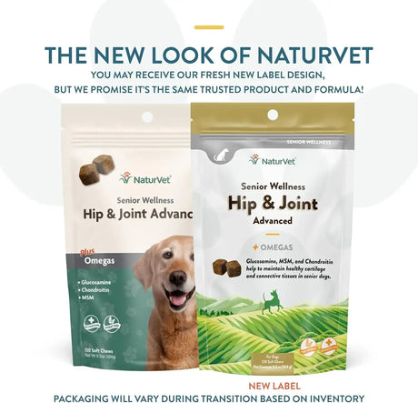 NATURVET - NaturVet Senior Wellness Hip & Joint Advanced Plus Omegas 120 Masticables - The Red Vitamin MX - Cuidado De Cadera Y Articulaciones Para Perros - {{ shop.shopifyCountryName }}