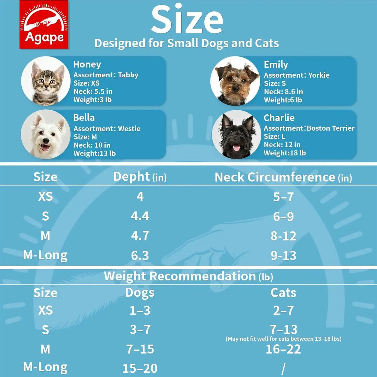 AGAPE - Agape Soft Cone for Cats & Dogs BLUE SMALL - The Red Vitamin MX - Collares y Conos De Recuperación Para Perros - {{ shop.shopifyCountryName }}