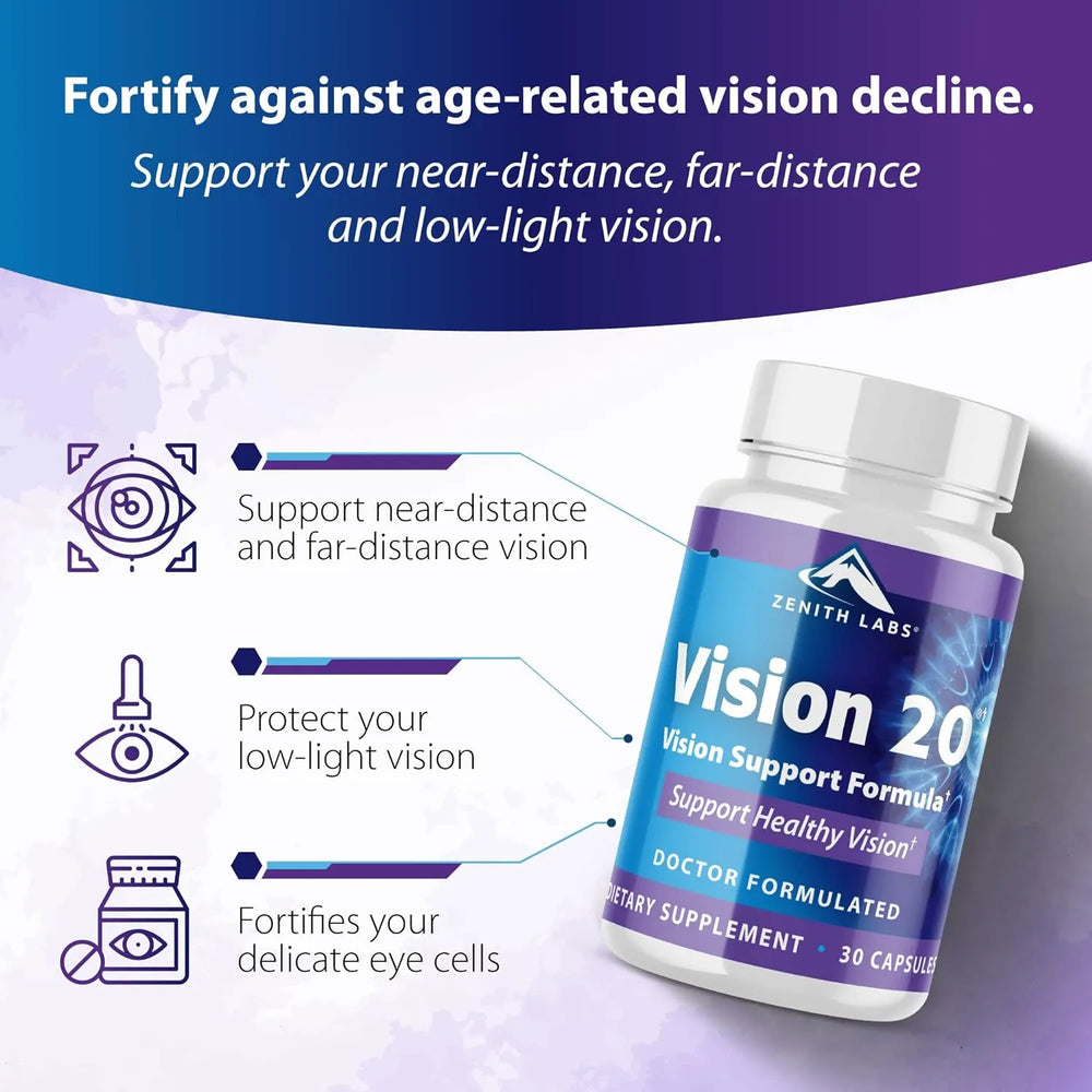 ZENITH LABS - Zenith Labs Vision 20 Eye Vitamins 30 Capsulas - The Red Vitamin MX - Suplementos Alimenticios - {{ shop.shopifyCountryName }}