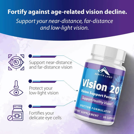 ZENITH LABS - Zenith Labs Vision 20 Eye Vitamins 30 Capsulas - The Red Vitamin MX - Suplementos Alimenticios - {{ shop.shopifyCountryName }}