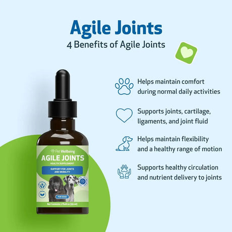 PET WELLBEING - Pet Wellbeing Agile Joints for Dogs 2 Fl.Oz. - The Red Vitamin MX - Cuidado De Cadera Y Articulaciones Para Perros - {{ shop.shopifyCountryName }}