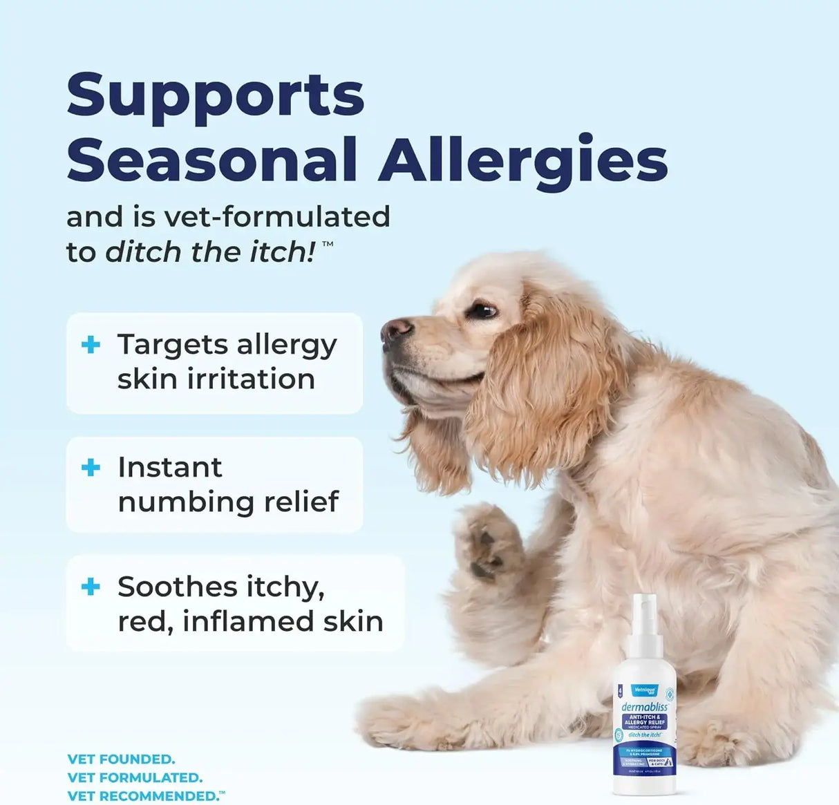 VETNIQUE - Vetnique Dermabliss Anti Itch Spray for Dogs & Cats 4 Fl.Oz. - The Red Vitamin MX - Remedios Para La Picazón De Perros - {{ shop.shopifyCountryName }}