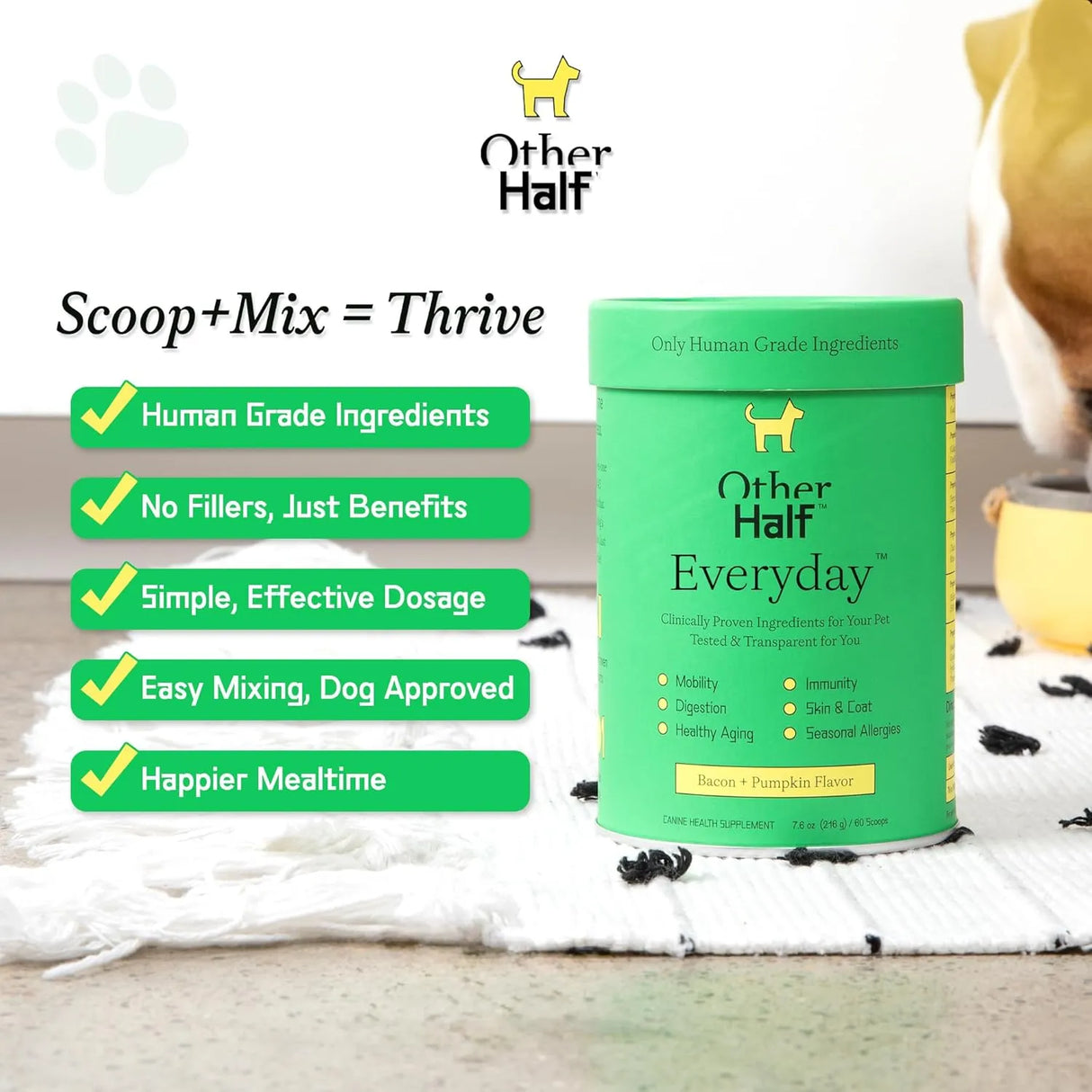 OTHER HALF - Other Half Everyday Dog Multivitamin Supplement 216Gr. - The Red Vitamin MX - Multivitamínicos Para Perros - {{ shop.shopifyCountryName }}