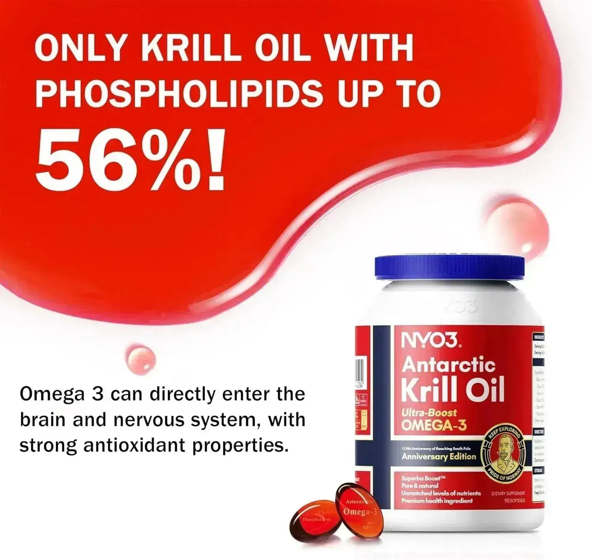 NYO3 - NYO3 Krill Oil Omega 3 1000Mg. 90 Capsulas Blandas - The Red Vitamin MX - Suplementos Alimenticios - {{ shop.shopifyCountryName }}