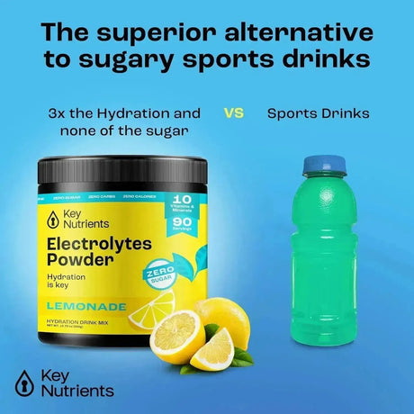 KEY NUTRIENTS - KEY NUTRIENTS Multivitamin Electrolytes Powder Lemonade 90 Servicios 360Gr. - The Red Vitamin MX - Suplementos Alimenticios - {{ shop.shopifyCountryName }}