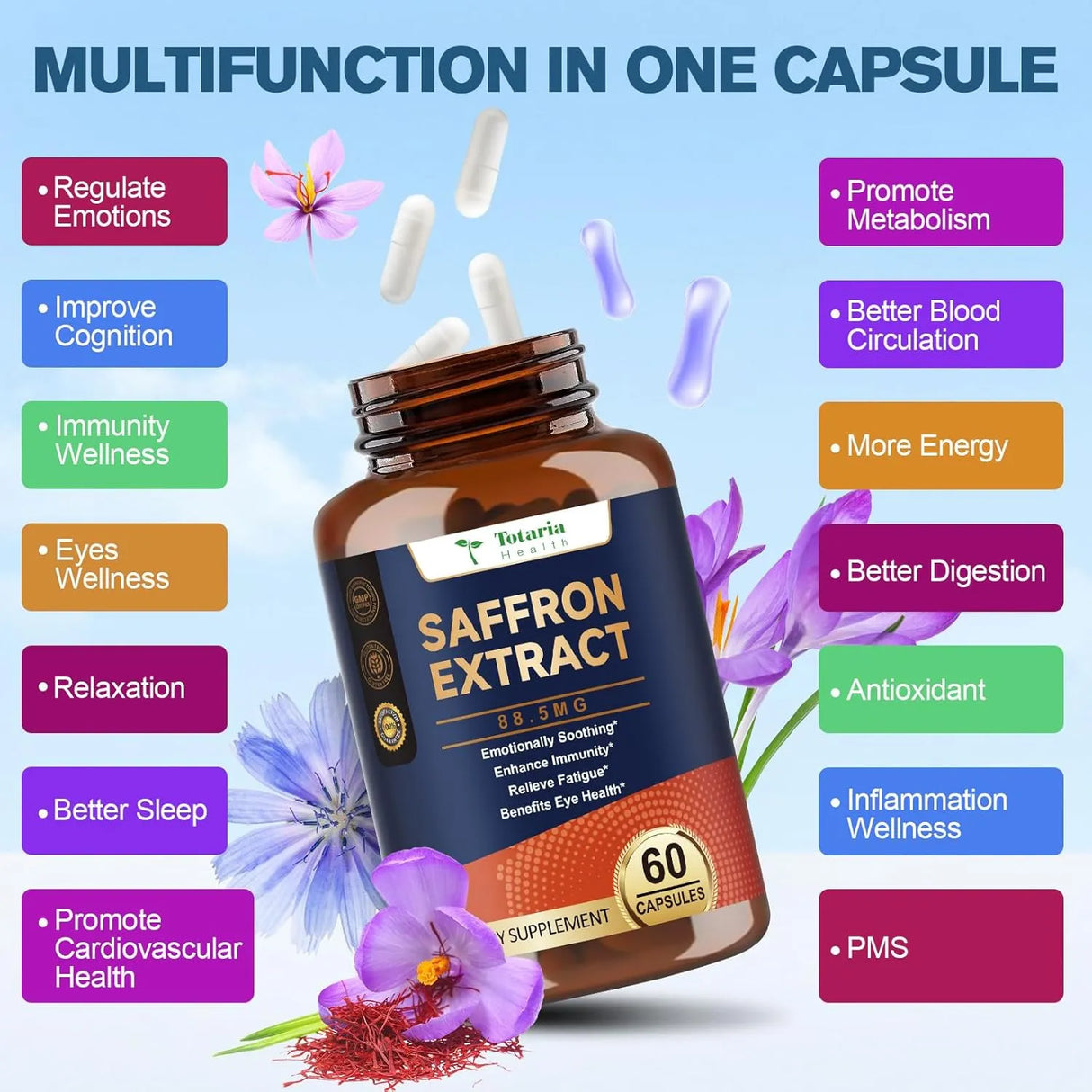 TOTARIA - Totaria Organic Saffron 88.5Mg. 60 Capsulas - The Red Vitamin MX - Suplementos Alimenticios - {{ shop.shopifyCountryName }}