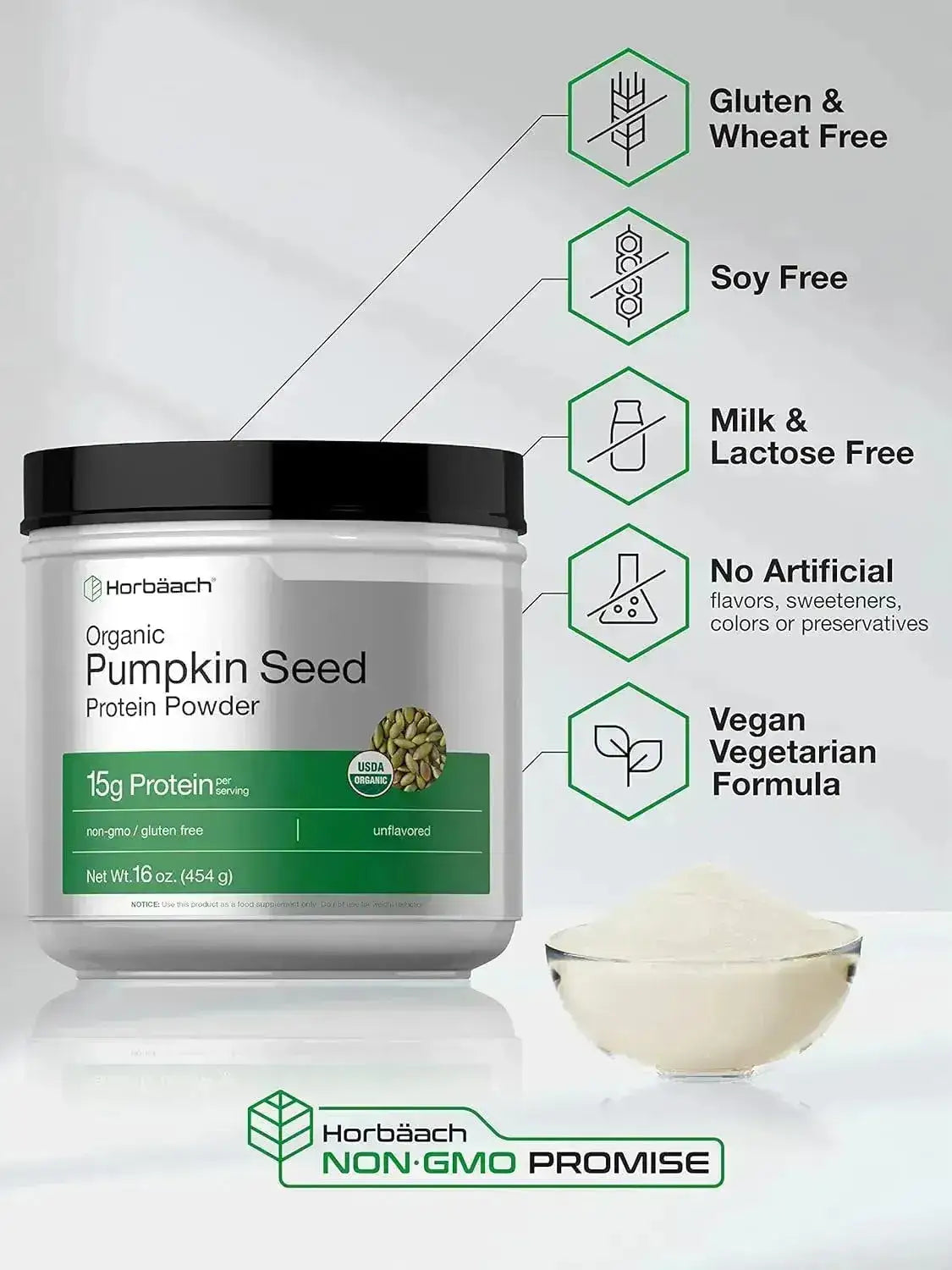 HORBAACH - Horbaach Pumpkin Seed Protein Powder Organic 454Gr. - The Red Vitamin MX - Suplementos Alimenticios - {{ shop.shopifyCountryName }}
