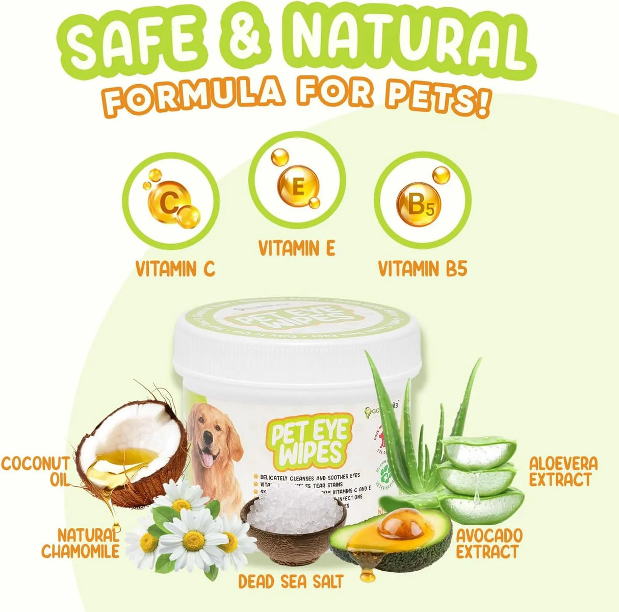 GOECOVITA - GoEcoVita Pet Eye Wipes for Dogs & Cats 200 Toallitas - The Red Vitamin MX - Cuidado De Los Ojos De Los Perros - {{ shop.shopifyCountryName }}