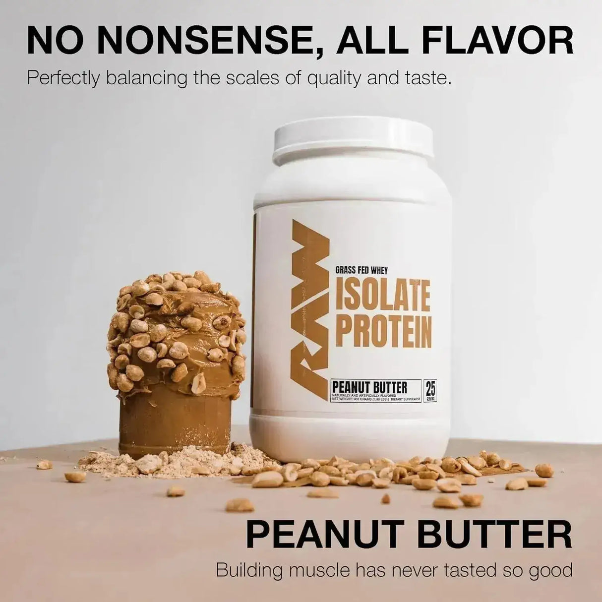 RAW - RAW Whey Isolate Protein Powder Peanut Butter 25 Servicios 900Gr. - The Red Vitamin MX - Suplementos Alimenticios - {{ shop.shopifyCountryName }}