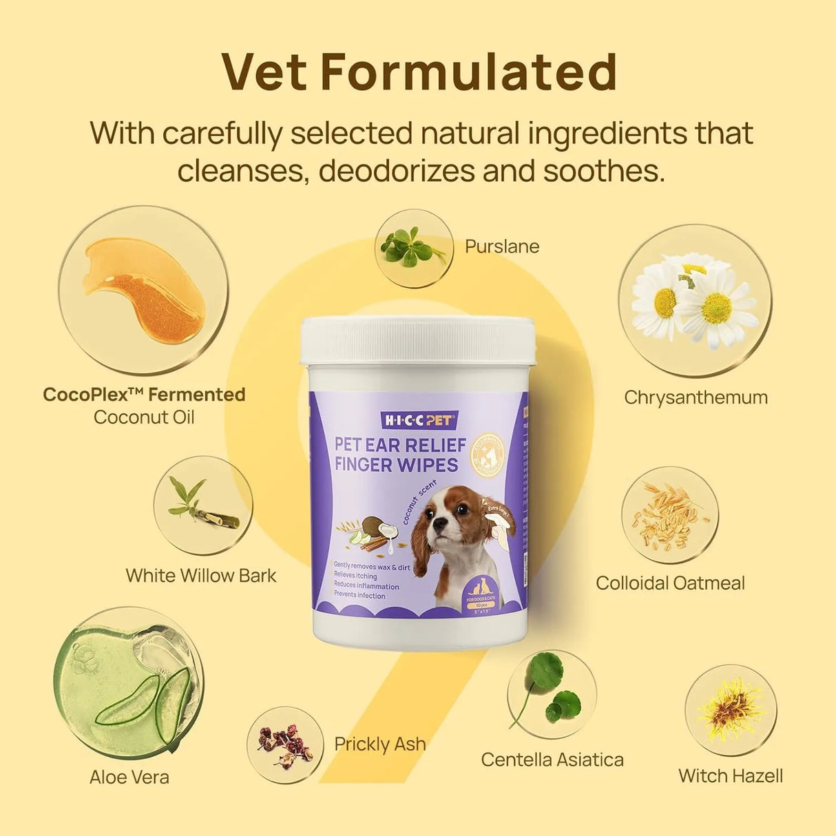 HICC PET - HICC PET Dog Ear Wipes Finger Fresh Coconut Scent 50 Toallitas - The Red Vitamin MX - Cuidado Del Oído De Perros - {{ shop.shopifyCountryName }}