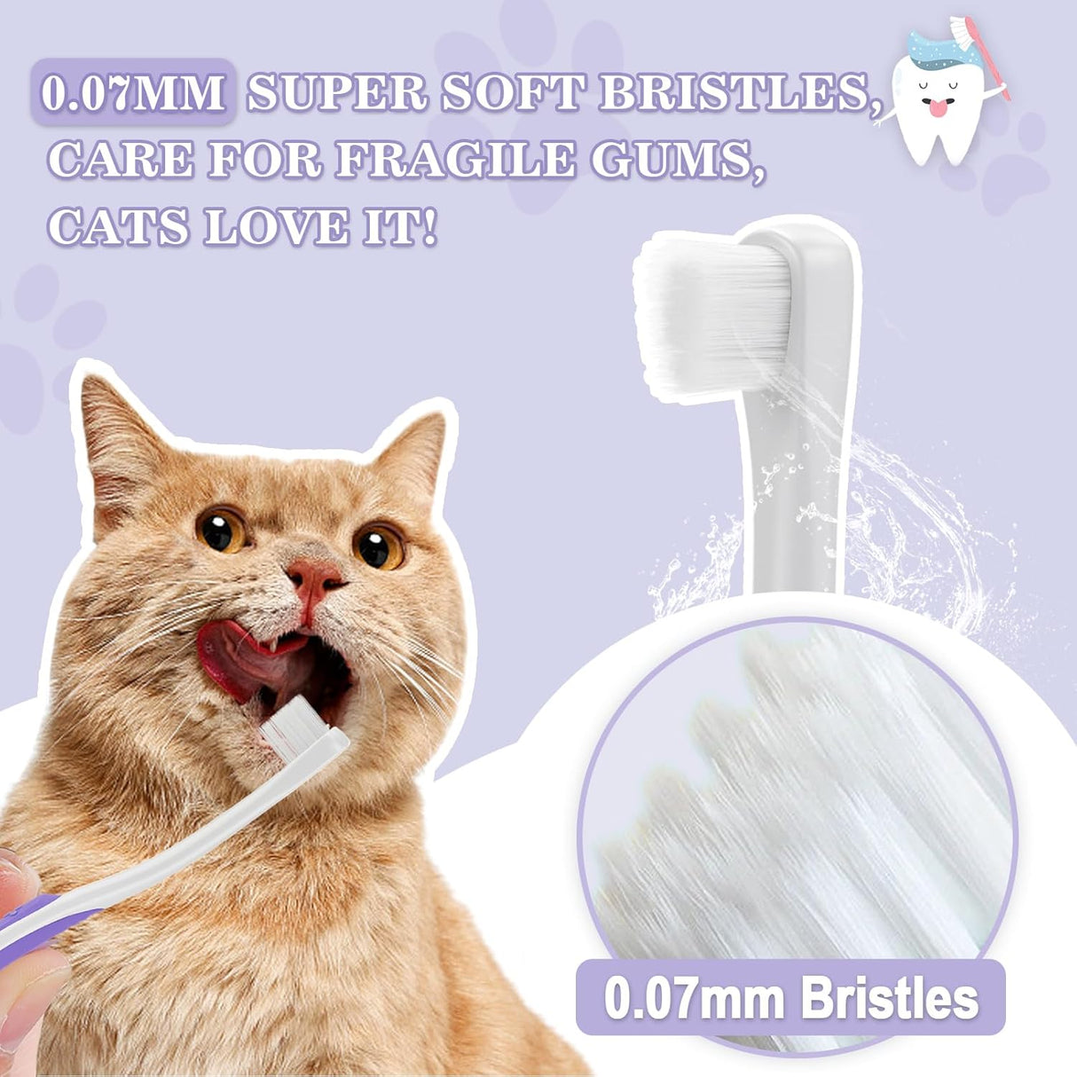 VVHOMIFE Cat Toothbrush Complete Kitty Dental Care Kit with Teeth Whitening Tracker