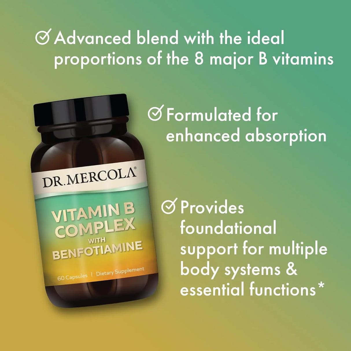 DR MERCOLA - Dr. Mercola Vitamin B Complex 60 Capsulas - The Red Vitamin MX - Suplementos Alimenticios - {{ shop.shopifyCountryName }}