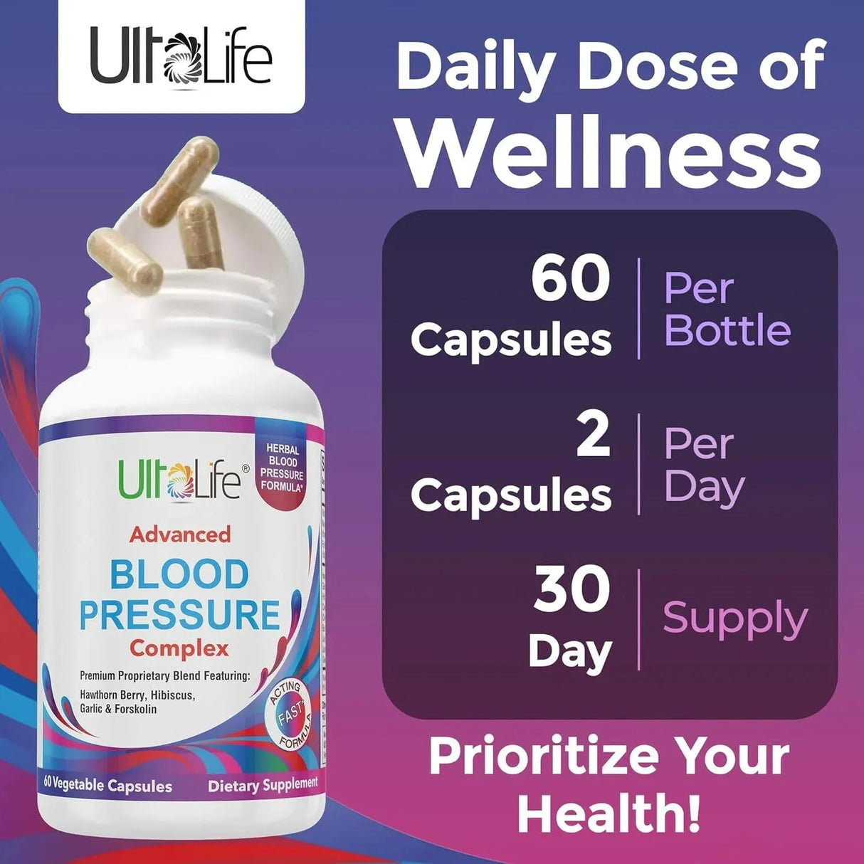 ULTALIFE - ULTALIFE Blood Pressure Supplements 60 Capsulas - The Red Vitamin MX - Suplementos Alimenticios - {{ shop.shopifyCountryName }}